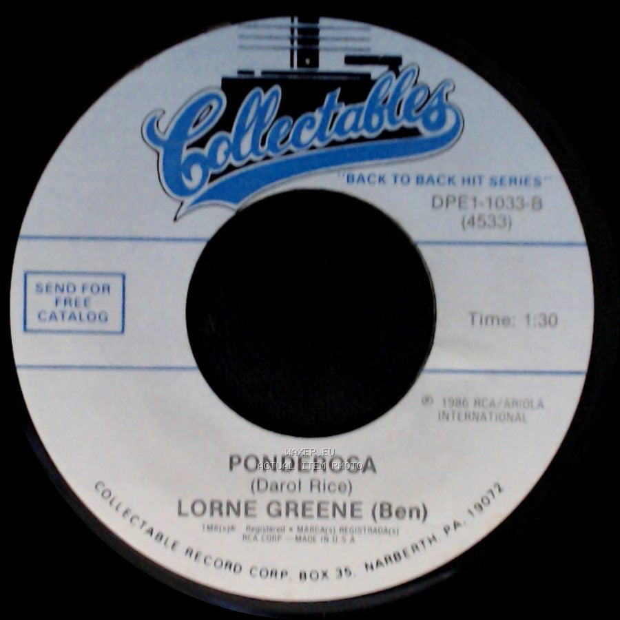 Lorne Greene (Ben) / Lorne Greene - Ponderosa / Ringo: Introduction side A