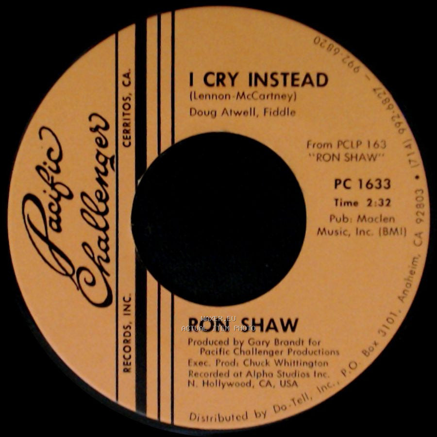 Ron Shaw - Kansas City / I Cry Instead side B