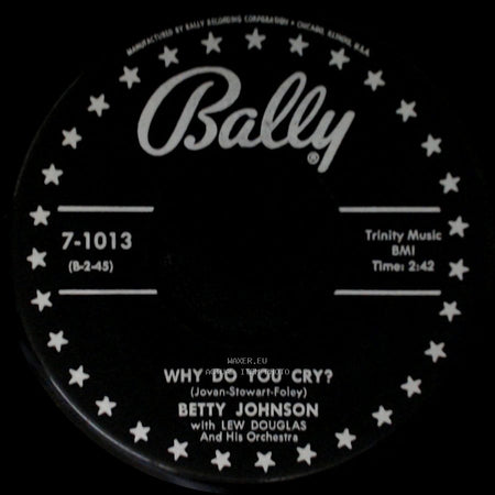 Betty Johnson With Lew Douglas And His Orchestra - Clay Idol / Why Do You Cry? side B