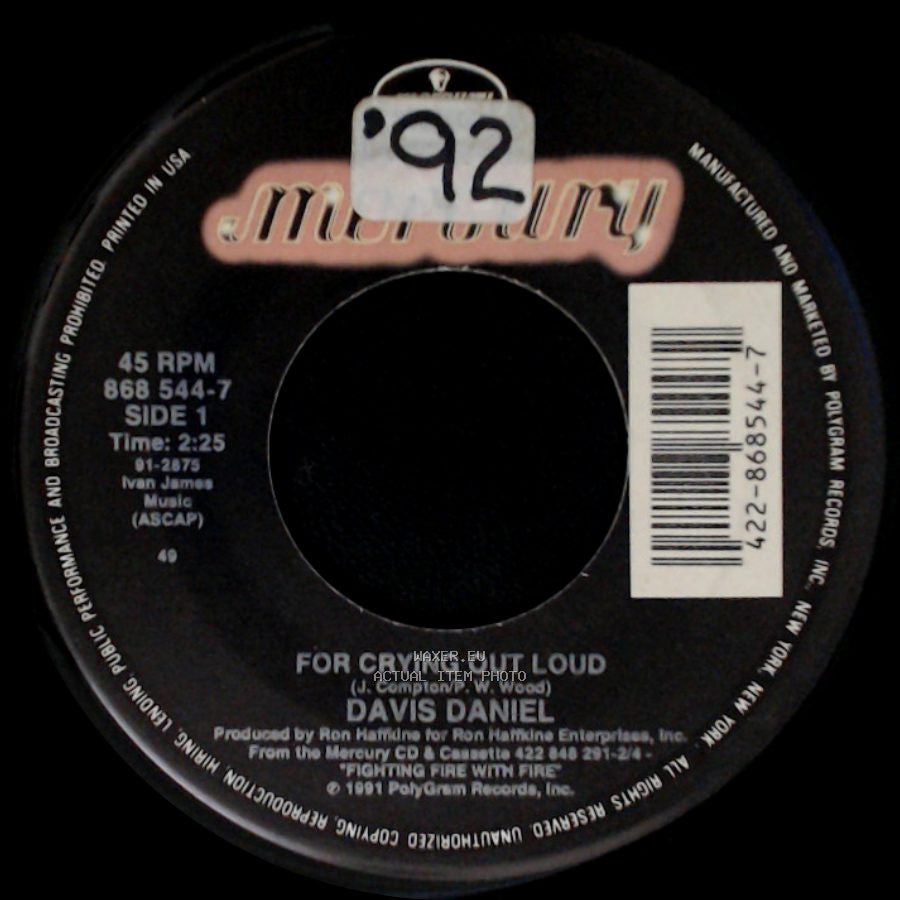 Davis Daniel - For Crying Out Loud / No Place To Go side A