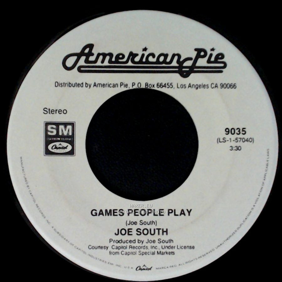 Joe South / Robert Mitchum - Games People Play / Ballad Of Thunder Road side A