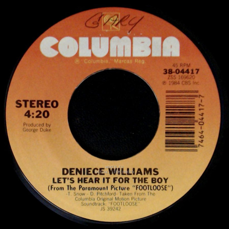 Deniece Williams - Let's Hear It For The Boy / Let's Hear It For The Boy (Instrumental - Short Version) (From The Paramount Picture "Footloose") side A