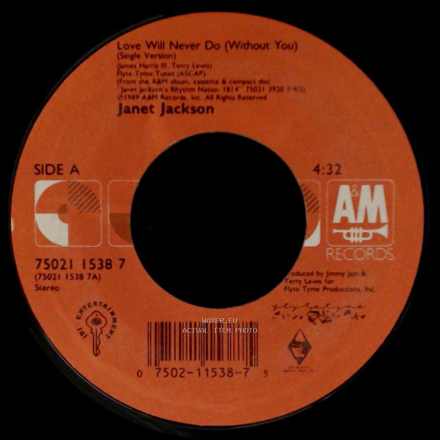 Janet Jackson - Love Will Never Do (Without You) / Love Will Never Do (Without You) ("Work It Out" 7" With Intro) side A