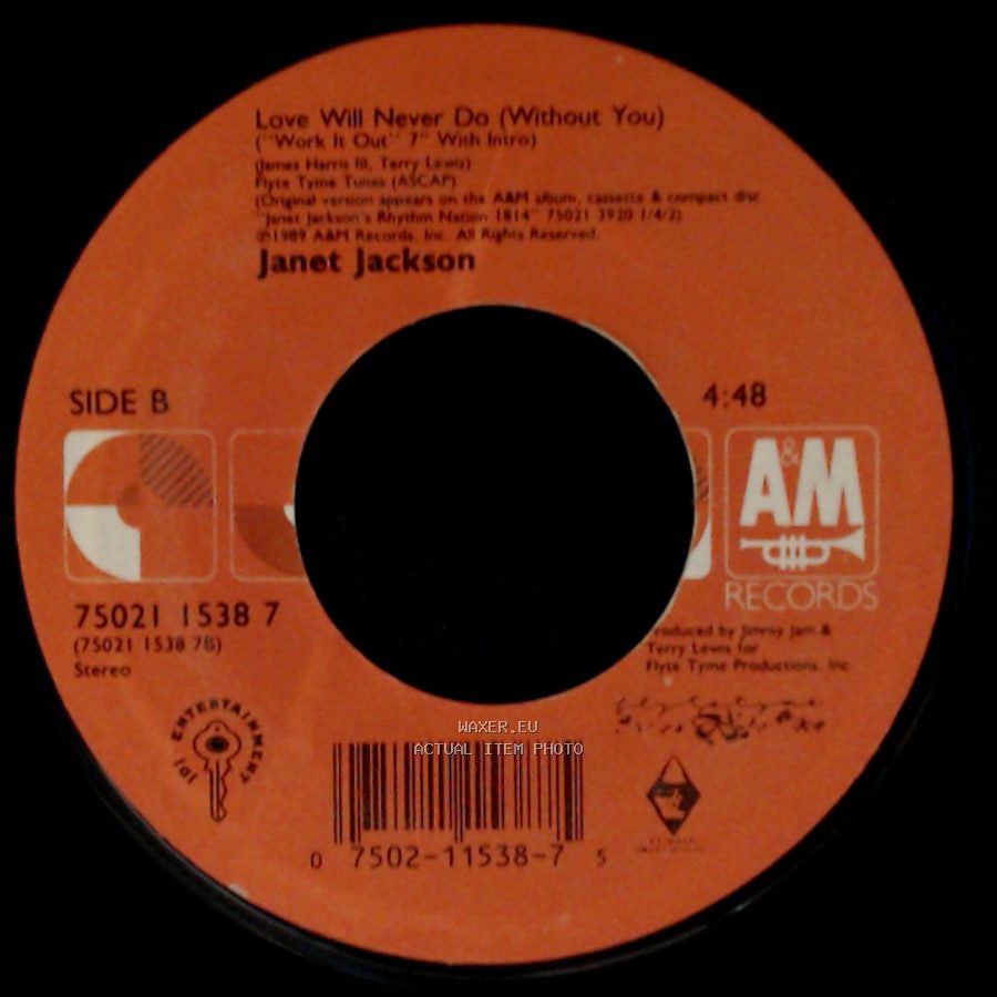 Janet Jackson - Love Will Never Do (Without You) / Love Will Never Do (Without You) ("Work It Out" 7" With Intro) side B