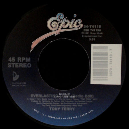 Tony Terry - Everlasting Love (Instrumental) / Everlasting Love (Radio Edit) side B