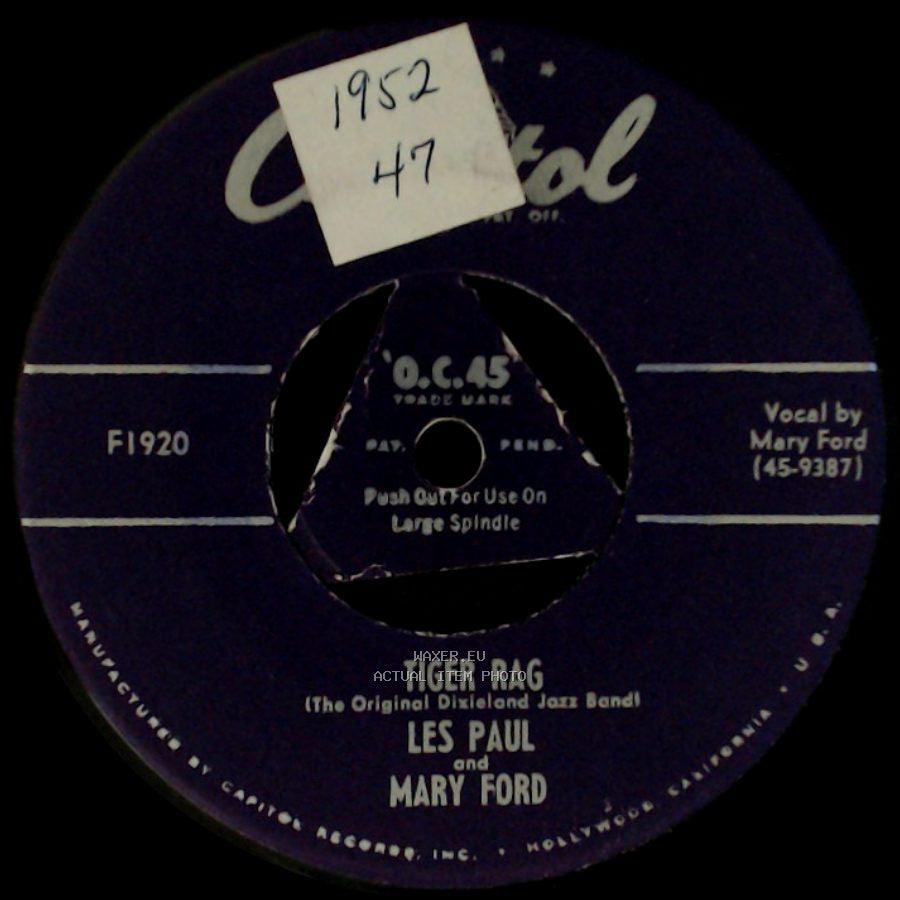 Les Paul And Mary Ford - Tiger Rag (The Original Dixieland Jazz Band) / It's A Lonesome Old Town (When You're Not Around) side A