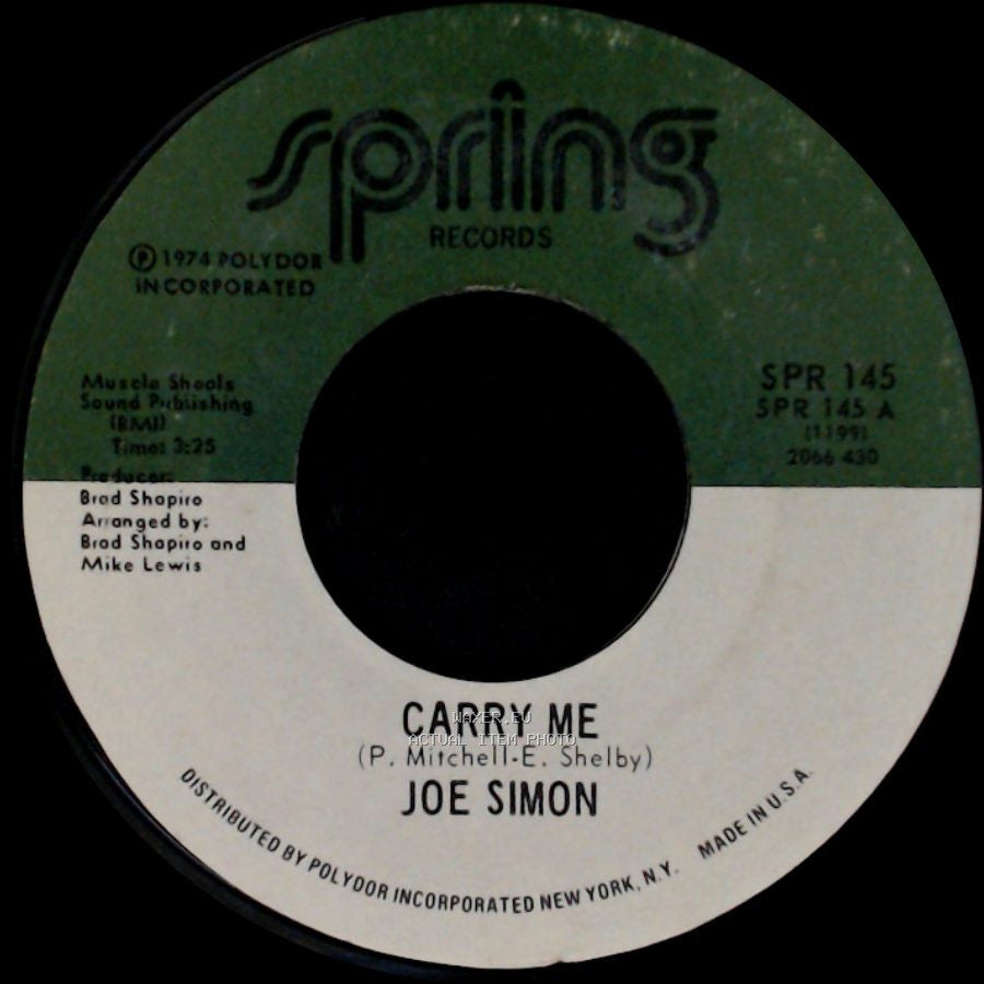 Joe Simon - Do You Know What It's Like To Be Lonesome? / Carry Me side B