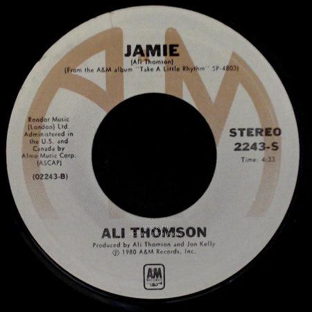 Ali Thomson - Take A Little Rhythm / Jamie side B