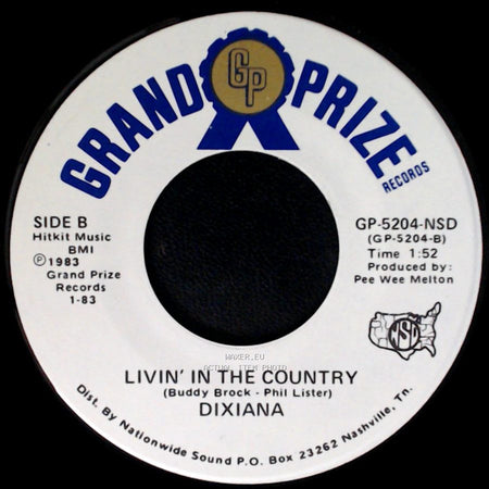 Dixiana - Bein' Here With You / Livin' In The Country side B