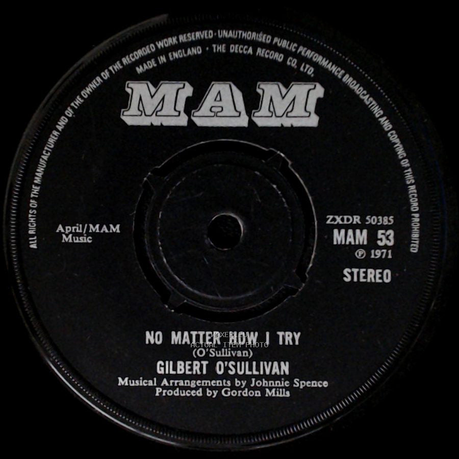 Gilbert O'sullivan - No Matter How I Try / If I Don’t Get You (Back Again) side A