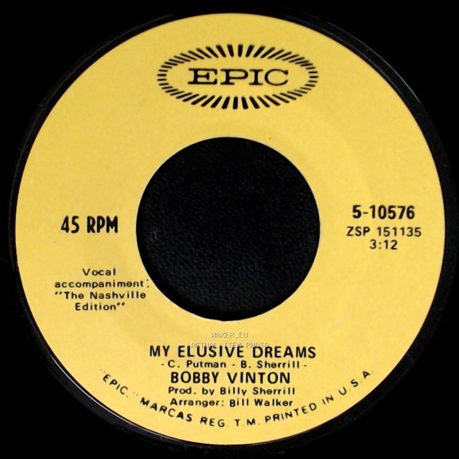 Bobby Vinton - Over And Over / My Elusive Dreams side B
