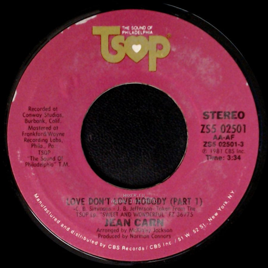 Jean Carn - Love Don't Love Nobody (Part 1) / Love Don't Love Nobody (Part 2) side A