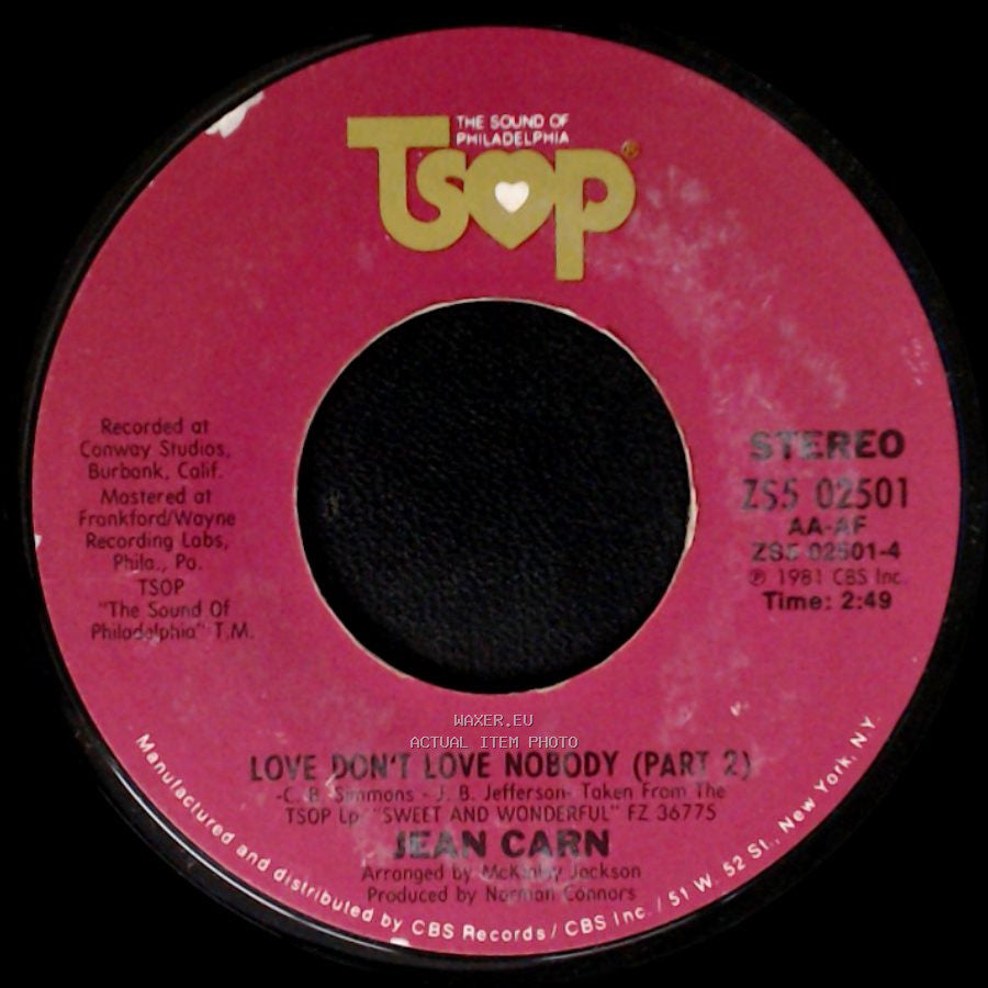 Jean Carn - Love Don't Love Nobody (Part 1) / Love Don't Love Nobody (Part 2) side B