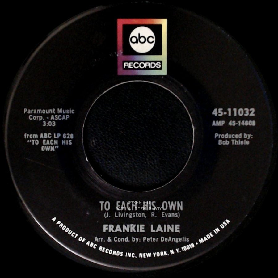 Frankie Laine - I'm Happy To Hear You're Sorry / To Each His Own side B