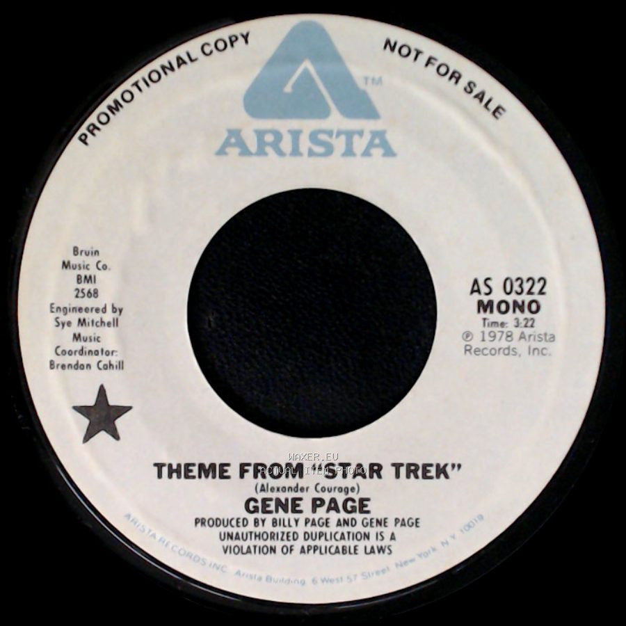 Gene Page - Theme From "Star Trek" / Theme From "Star Trek" side A