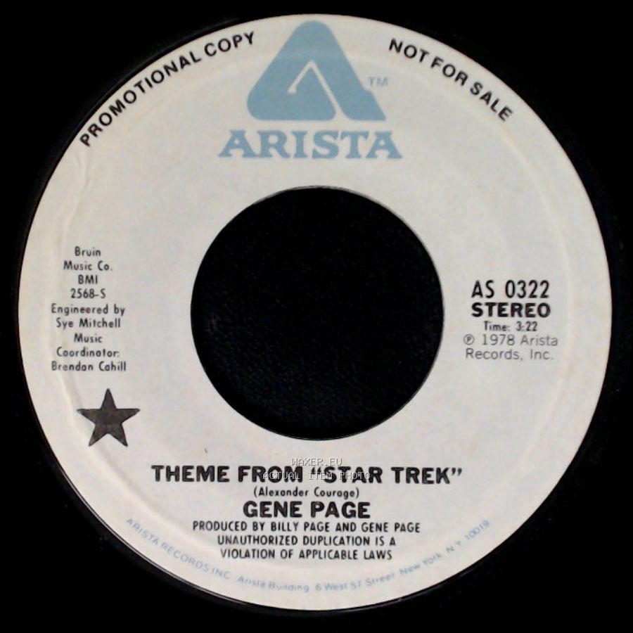 Gene Page - Theme From "Star Trek" / Theme From "Star Trek" side B