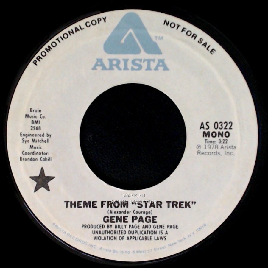 Gene Page - Theme From "Star Trek" / Theme From "Star Trek" side A