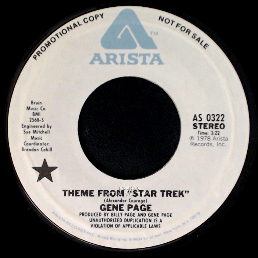 Gene Page - Theme From "Star Trek" / Theme From "Star Trek" side B