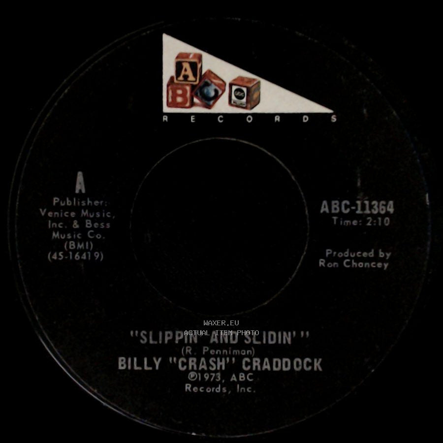 Billy "Crash" Craddock - A Living Example / Slippin' And Slidin' side B