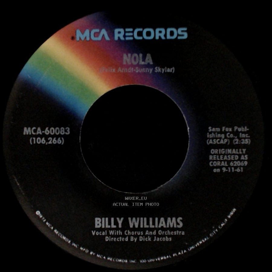 Billy Williams - I'm Gonna Sit Right Down And Write Myself A Letter / Nola side B