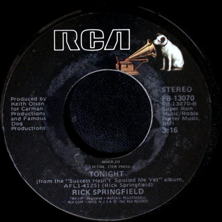 Rick Springfield - Don’t Talk To Strangers / Tonight side B