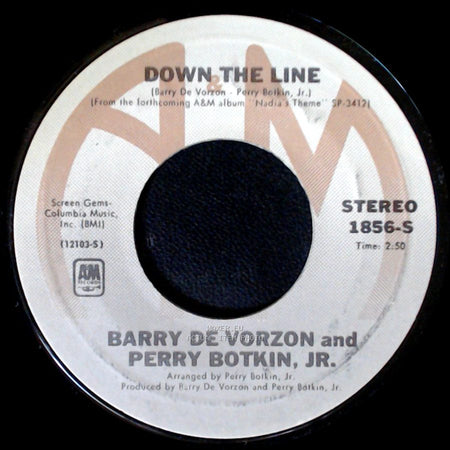 Barry De Vorzon And Perry Botkin, Jr. - Nadia's Theme (The Young And The Restless) / Down The Line side B