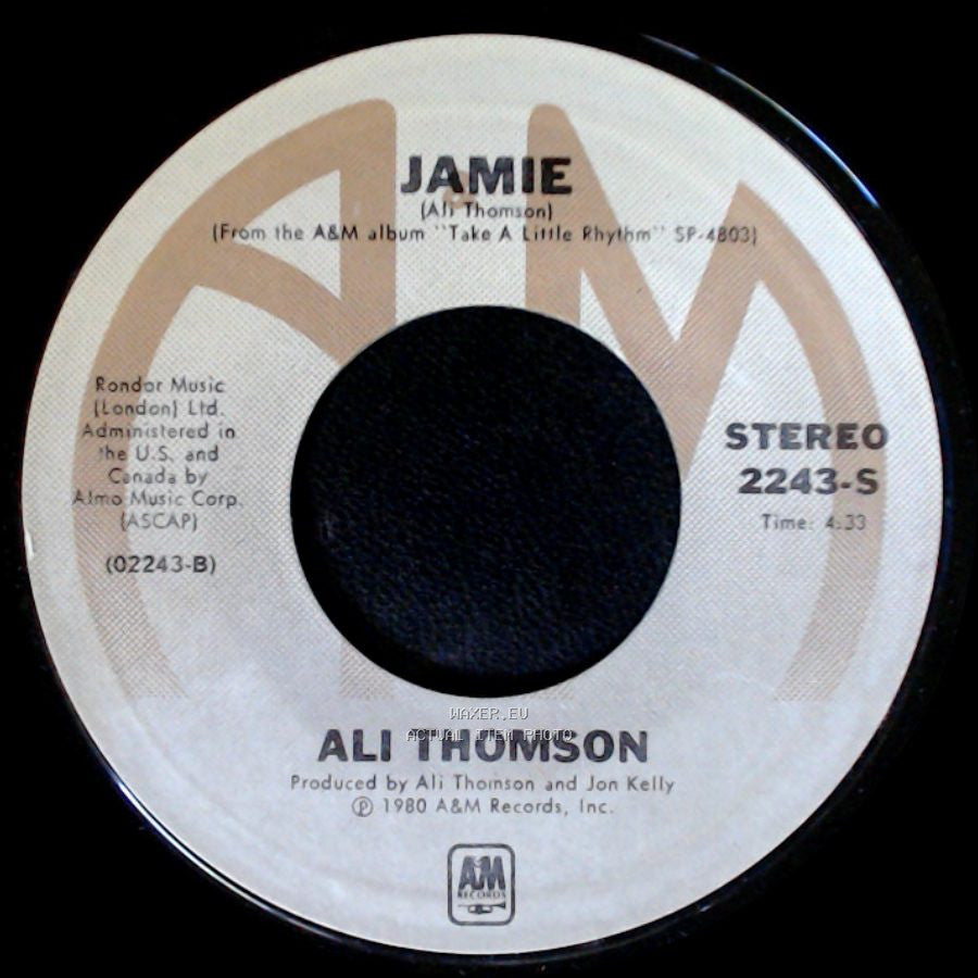 Ali Thomson - Jamie / Take A Little Rhythm side A
