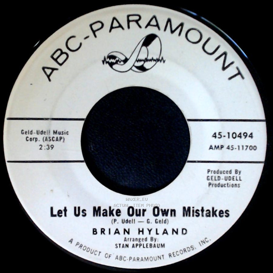 Brian Hyland - Let Us Make Our Own Mistakes / Let Us Make Our Own Mistakes side A