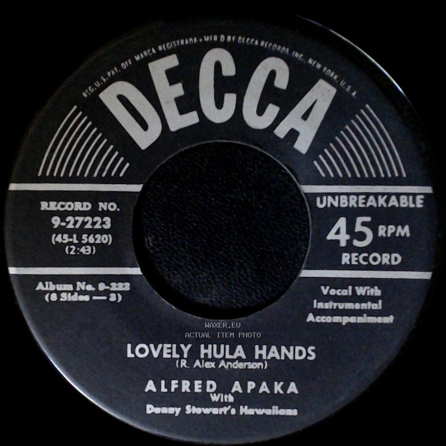 Alfred Apaka - Lovely Hula Hands / White Ginger Blossoms side A