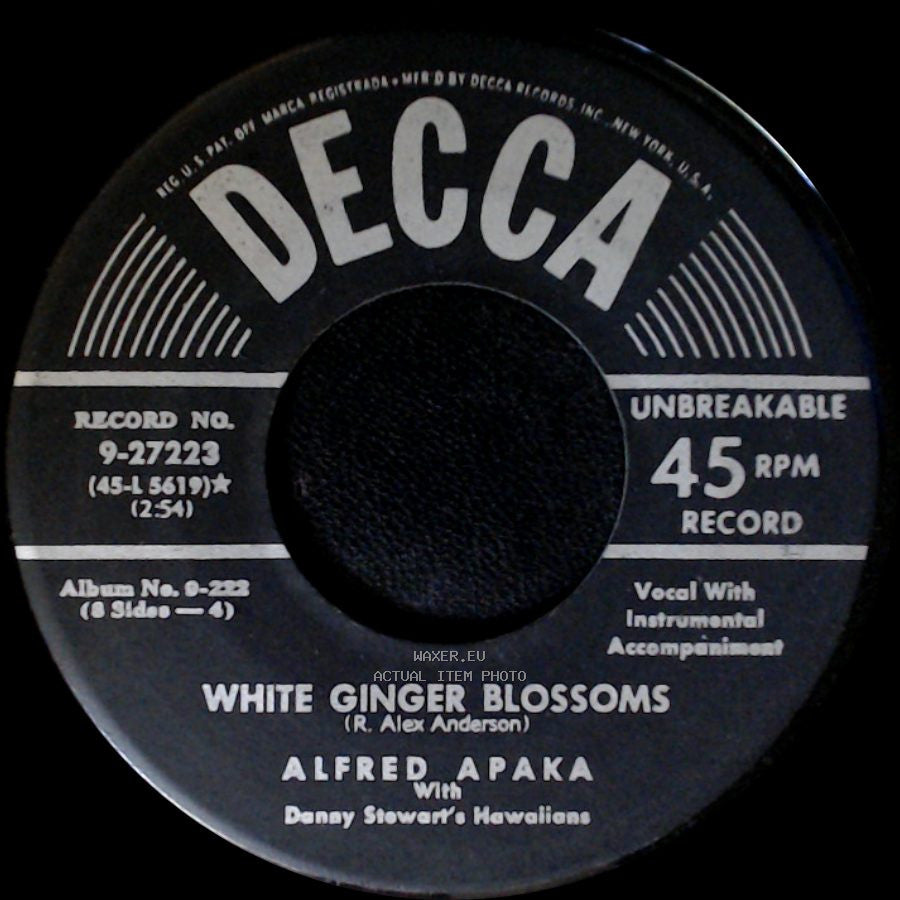 Alfred Apaka - Lovely Hula Hands / White Ginger Blossoms side B