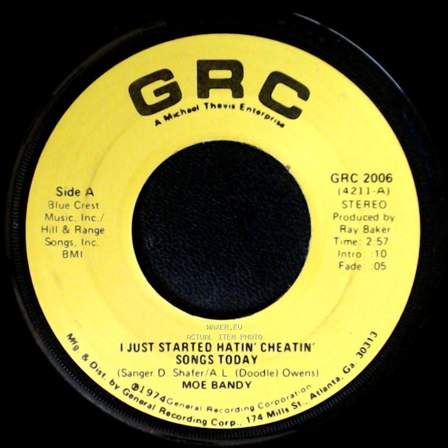 Moe Bandy - I Just Started Hatin' Cheatin' Songs Today / How Far Do You Think We Would Go side A