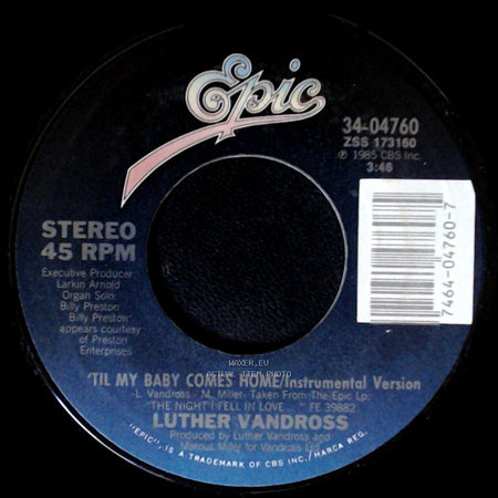 Luther Vandross - 'til My Baby Comes Home / 'til My Baby Comes Home / Instrumental Version side B