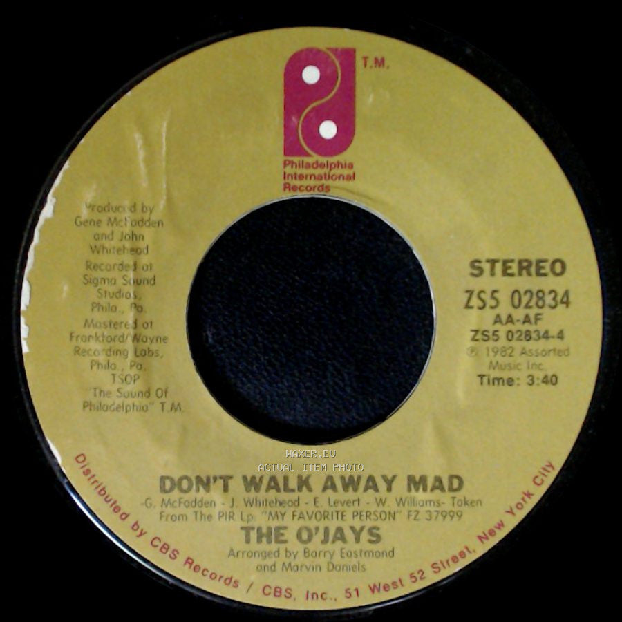 The O'jays - I Just Want To Satisfy / Don't Walk Away Mad side B
