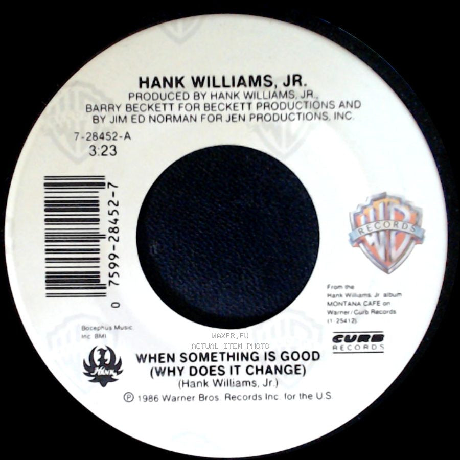 Hank Williams, Jr. - When Something Is Good (Why Does It Change) / Loving Instructor side A