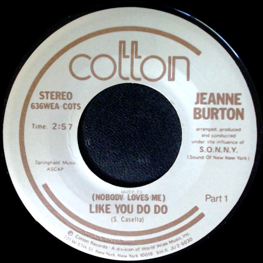 Jeanne Burton - (Nobody Loves Me) Like You Do Do / (Nobody Loves Me) Like You Do Do Part 2 side A