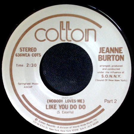 Jeanne Burton - (Nobody Loves Me) Like You Do Do / (Nobody Loves Me) Like You Do Do Part 2 side B