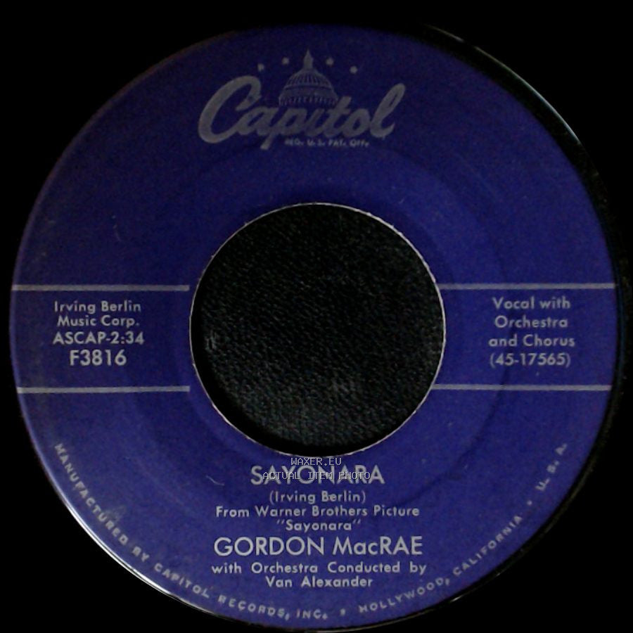 Gordon Macrae - Sayonara / Never Till Now side A