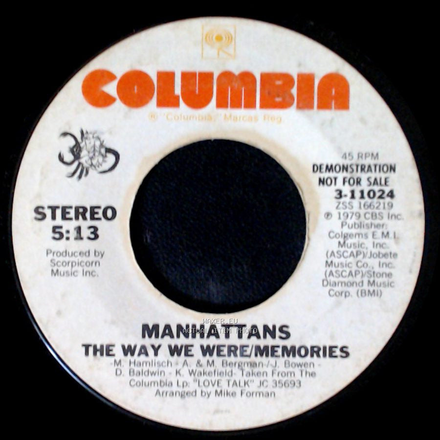 Manhattans - The Way We Were/Memories / The Way We Were/Memories side A