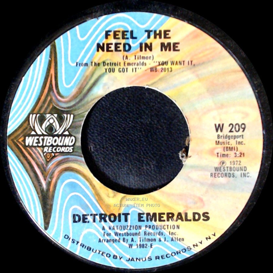 Detroit Emeralds - There's A Love For Me Somewhere / Feel The Need In Me side B