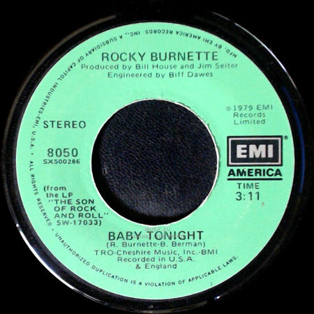 Rocky Burnette - Baby Tonight / Because Of You side A