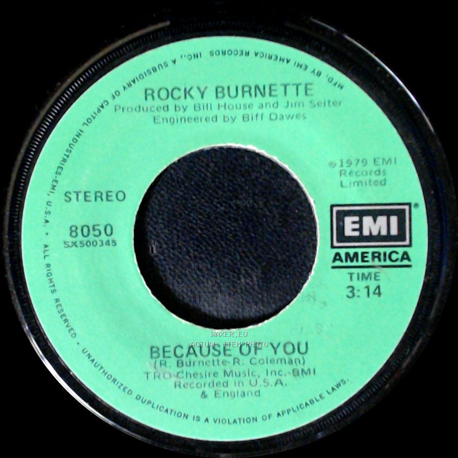 Rocky Burnette - Baby Tonight / Because Of You side B