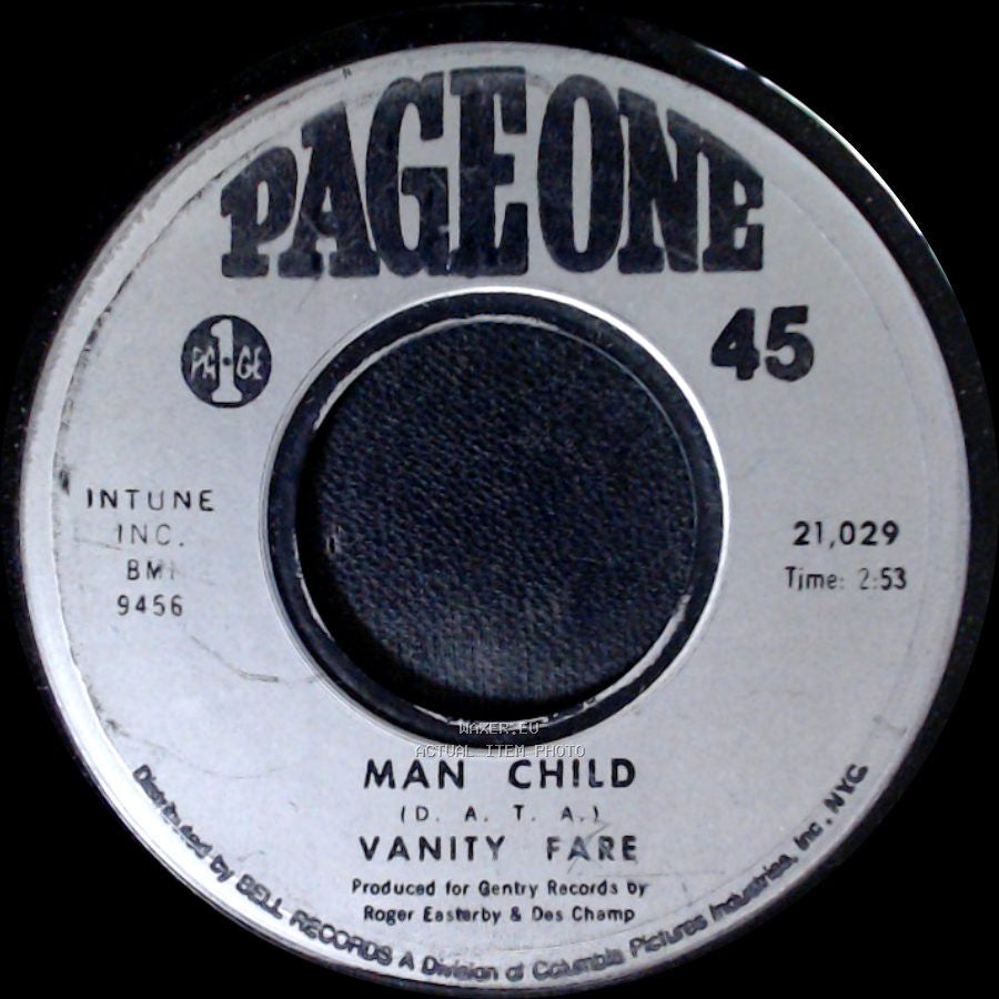 Vanity Fare - Man Child / Hitchin' A Ride side A