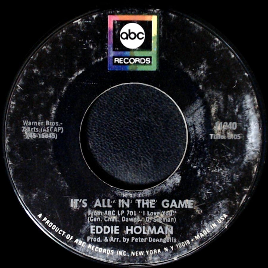 Eddie Holman - Hey There Lonely Girl / It's All In The Game side B
