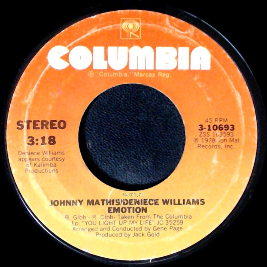 Johnny Mathis/Deniece Williams - Too Much, Too Little, Too Late / Emotion side B