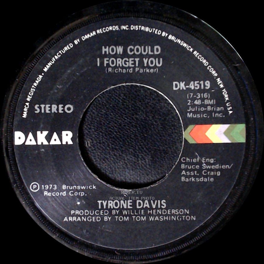 Tyrone Davis - How Could I Forget You / Without You In My Life side A