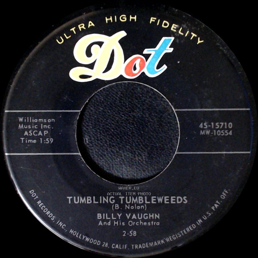 Billy Vaughn And His Orchestra - Trying / Tumbling Tumbleweeds side B