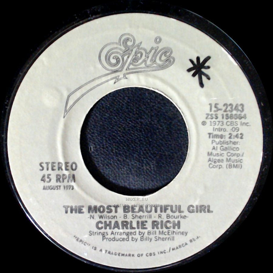 Charlie Rich - The Most Beautiful Girl / I Love My Friend side A
