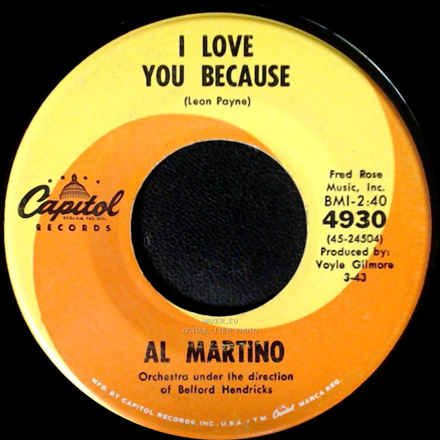 Al Martino - Merry-Go-Round / I Love You Because side B
