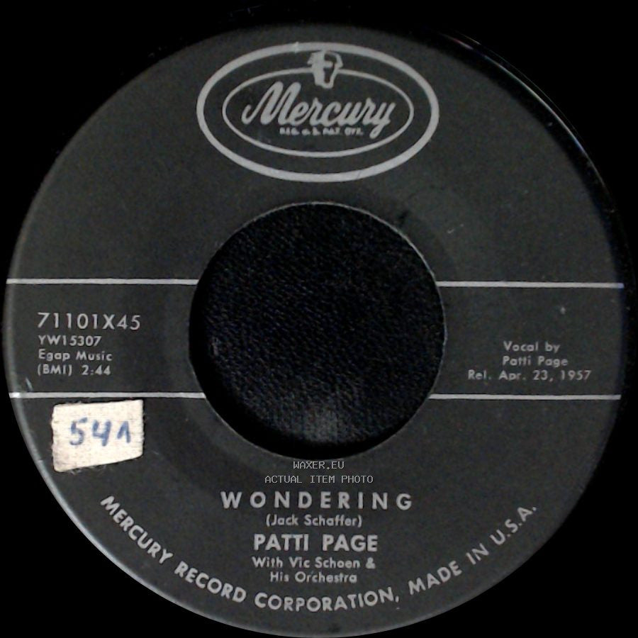 Patti Page - Wondering / Old Cape Cod side A