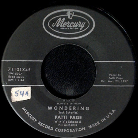 Patti Page - Wondering / Old Cape Cod side A